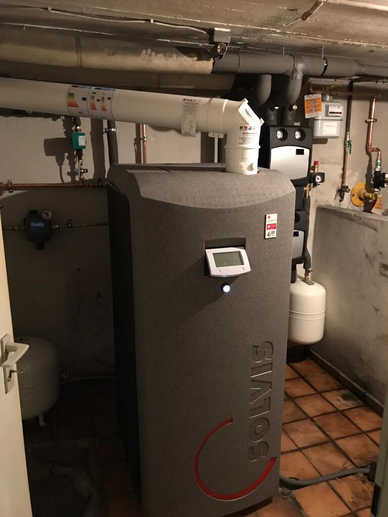 Austausch eines Kohlekessel gegen einen hocheffizienten Gasbrennwertkessel.
